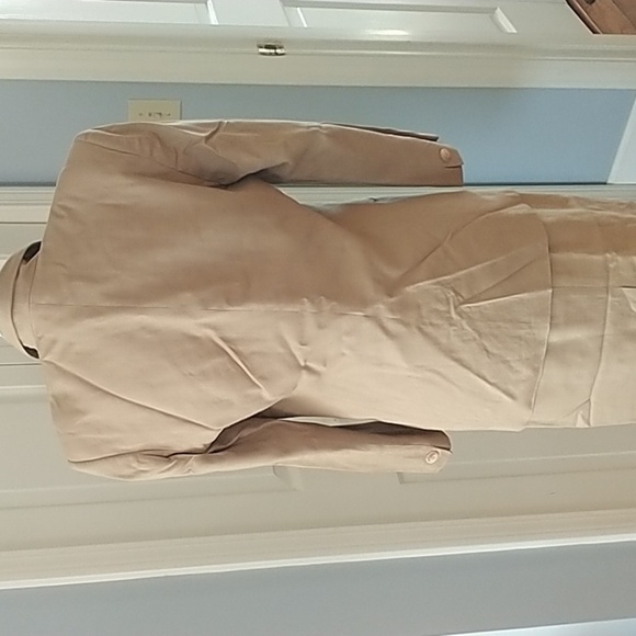 Rena Rowan for Saville Petite Tan Linen Blend Vintage Double Breasted Blazer 8P - Picture 11 of 12